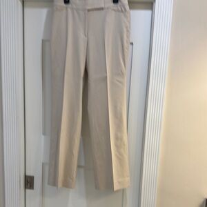 Beige Straight-Leg Trousers